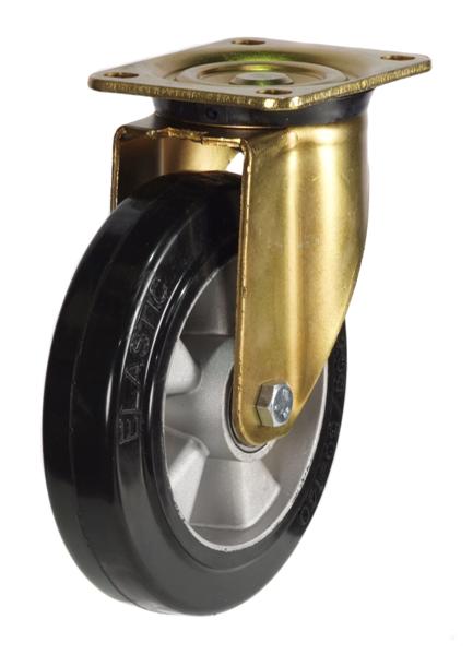 GDH Series; Pressed Steel Heavy Duty/Black Rubber castors
