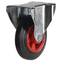 125mm Rubber Fixed Castor | Large Plate | 100kg 