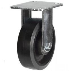 100mm Rubber on Cast Iron Fixed Castor | 220kg 