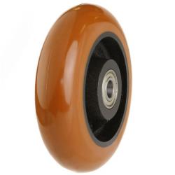 100mm Round Profile Polyurethane on Cast Iron Wheel [350kg max load]