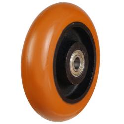 125mm Round Profile Polyurethane on Cast Iron Wheel [400kg max load]