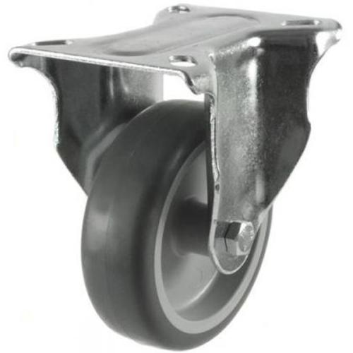 125mm medium duty braked castor grey rubber wheel