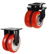 3000kg / 200mm Twin Wheel Heavy Duty Polyurethane Castors