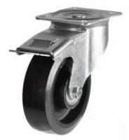 Black Elastic Rubber Braked Castors Black Elastic Rubber Braked Castors