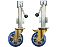 Heavy Duty Elastic Polyurethane on Aluminium Wind Up Jacking Castors Heavy Duty Elastic Polyurethane on Aluminium Wind Up Jacking Castors