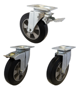 Elastic Rubber Tyre on Steel Castors [DRWCEABJ]