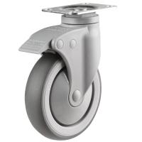 Grey DP/TPR Plastic Braked Castors Grey DP/TPR Plastic Braked Castors