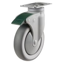 Grey DP/TPR Plastic Braked Directional Lock Castors