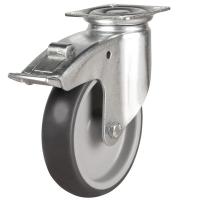 LWA/TPR Light Duty Grey Rubber Braked Castors LWA/TPR Light Duty Grey Rubber Braked Castors