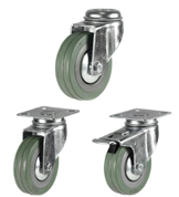Grey Non-Marking Serving Trolley Castors