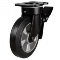 Heavy Duty Elastic Rubber Aluminum Centre Swivel Braked Castors Heavy Duty Elastic Rubber Aluminum Centre Swivel Braked Castors