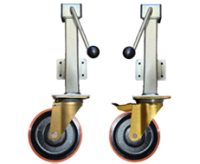 Heavy Duty Polyurethane on Cast Iron Wind Up Jacking Castors Heavy Duty Polyurethane on Cast Iron Wind Up Jacking Castors