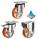 Heavy Duty Stainless Steel Polyurethane on Aluminium Castors Heavy Duty Stainless Steel Polyurethane on Aluminium Castors