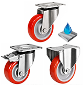 Heavy Duty Stainless Steel Polyurethane on Nylon Castors Heavy Duty Stainless Steel Polyurethane on Nylon Castors
