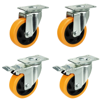 Set of 4 Heavy Duty Polyurethane on Nylon Castors Set of 4 Heavy Duty Polyurethane on Nylon Castors