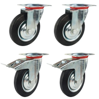 Set of 4 Medium Duty Rubber Castors Set of 4 Medium Duty Rubber Castors