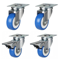 Set of 4 Light Load Heavy Duty Polyurethane Castors Set of 4 Light Load Heavy Duty Polyurethane Castors