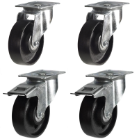 Sets of 4 Cast Iron Castors - 660kg to 1050kg Load Sets of 4 Cast Iron Castors - 660kg to 1050kg Load
