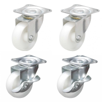 Sets of 4 Polypropylene Castors - 90kg Load