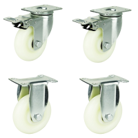 Sets of 4 Polypropylene Castors [Ball Bearing] - 270kg Load