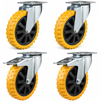 Sets of 4 Polyurethane on Nylon Castors - 900kg to 1050kg Load Sets of 4 Polyurethane on Nylon Castors - 900kg to 1050kg Load