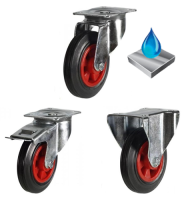 Stainless Steel Black Rubber Castors [SSDRPSB]