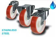 Stainless Steel with Polyurethane wheels