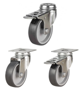 Synthetic Non-Marking Grey Rubber Castors [DRLTPR]