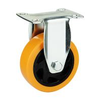 100mm / 90kg Orange Poly Nylon Wheel on Fixed Castor