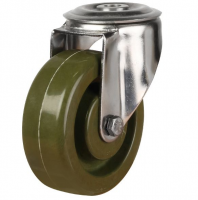 100mm High Temperature Resistant Stainless Steel Bolt Hole Swivel Castor [200kg max load]