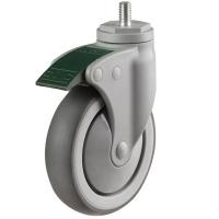 100mm Light Duty Synthetic Non-Marking Rubber Swivel Castors with directional lock
