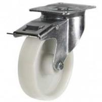 100mm medium duty braked castor polypropylene wheel