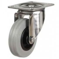 100mm medium duty Stainless Steel swivel castor grey rubber wheel