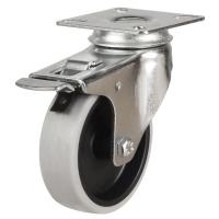 100mm Synthetic Non-Marking Antistatic Rubber Braked Castors