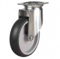 100mm Synthetic Non-Marking Rubber Swivel Castor Up To 90kg Capacity