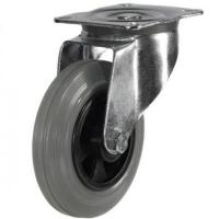 100mm medium duty swivel castor grey rubber wheel