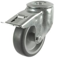 125mm Synthetic Non-Marking Antistatic Rubber Braked Castors