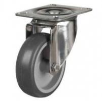125mm medium duty Stainless Steel swivel castor Synthetic Tyre Non-Marking wheel