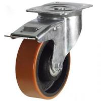 125mm medium duty braked castor poly/cast wheel
