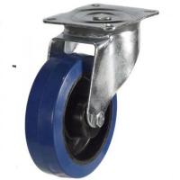200mm medium duty swivel castor blue elastic rubber wheel