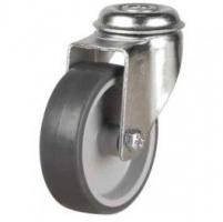 50mm Synthetic Non-Marking Rubber Bolt Hole Castor Up To 40kg Capacity