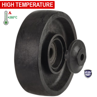 80mm / 150kg / 260°C Polymer Glass Fibre Wheel [45 mm Hub Length]
