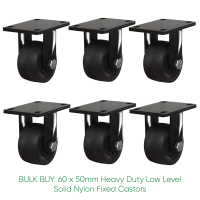 BULK BUY / 50mm Low Level Nylon Fixed Castor | 200kg