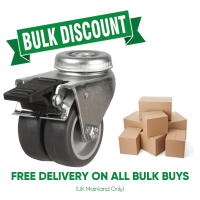 BULK BUY / 50mm Non-Marking Rubber Braked Castor | 60kg