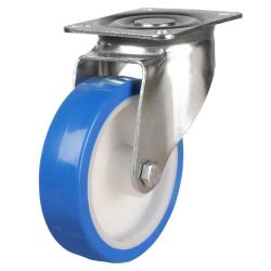 Medium Duty 100mm Elastic Polyurethane on Nylon Swivel Castor - 150kg Load