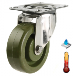 100mm High Temperature Resistant Stainless Steel Swivel Castor [200kg max load]