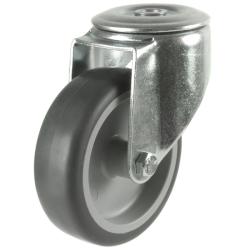 Medium Duty 100mm Synthetic Non-Marking Rubber Swivel Castor - 80kg Load