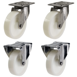 100mm Nylon Castors - 2 Swivel & 2 Fixed (Set of 4)