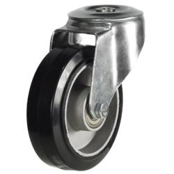 Medium Duty 125mm Elastic Rubber on Aluminium Swivel Castor - 200kg Load