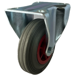 Medium Duty 125mm Non-Marking Rubber on Plastic Fixed Castor - 100kg Load Medium Duty 125mm Non-Marking Rubber on Plastic Fixed Castor - 100kg Load